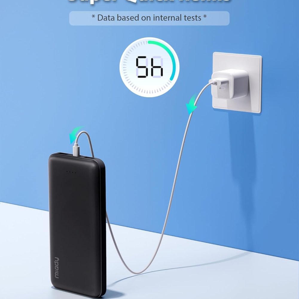 Miady 2-Pack 10000mAh Dual USB Portable Charger, USB-C Fast Charging Power Bank, Backup Charger for iPhone 15/14/13, Galaxy S23/22, Pixel and etc - Image 7
