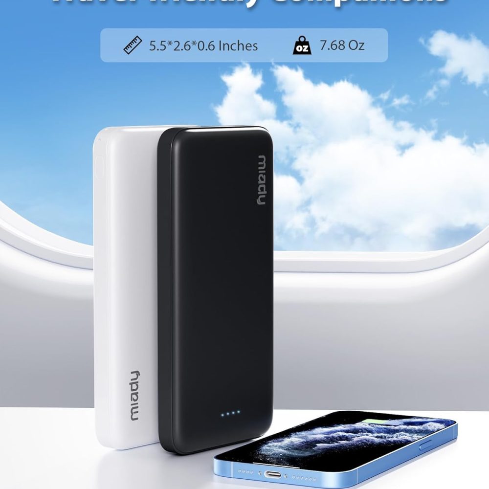 Miady 2-Pack 10000mAh Dual USB Portable Charger, USB-C Fast Charging Power Bank, Backup Charger for iPhone 15/14/13, Galaxy S23/22, Pixel and etc - Image 8